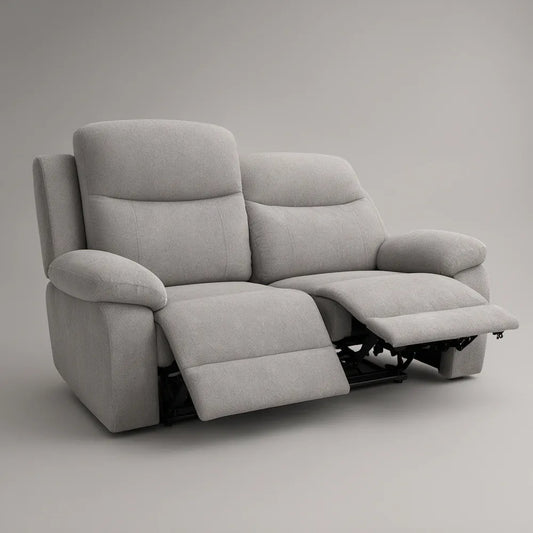Gray Manual Reclining Loveseat with Dual Footrests, 62 x 36 x 40 in