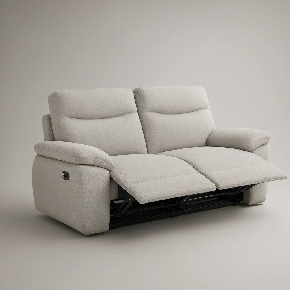 Light Gray Manual Reclining Loveseat with Dual Reclining Seats, 61 x 38 x 40 in