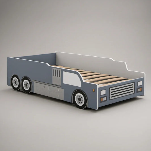 Twin Truck Storage Bed, 78 x 42 x 31.5 in, Gray/White/Black/Beige